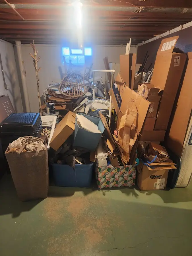 Roll-off dumpster container at job site for 4 Yard Dumpster Rental in Paradise